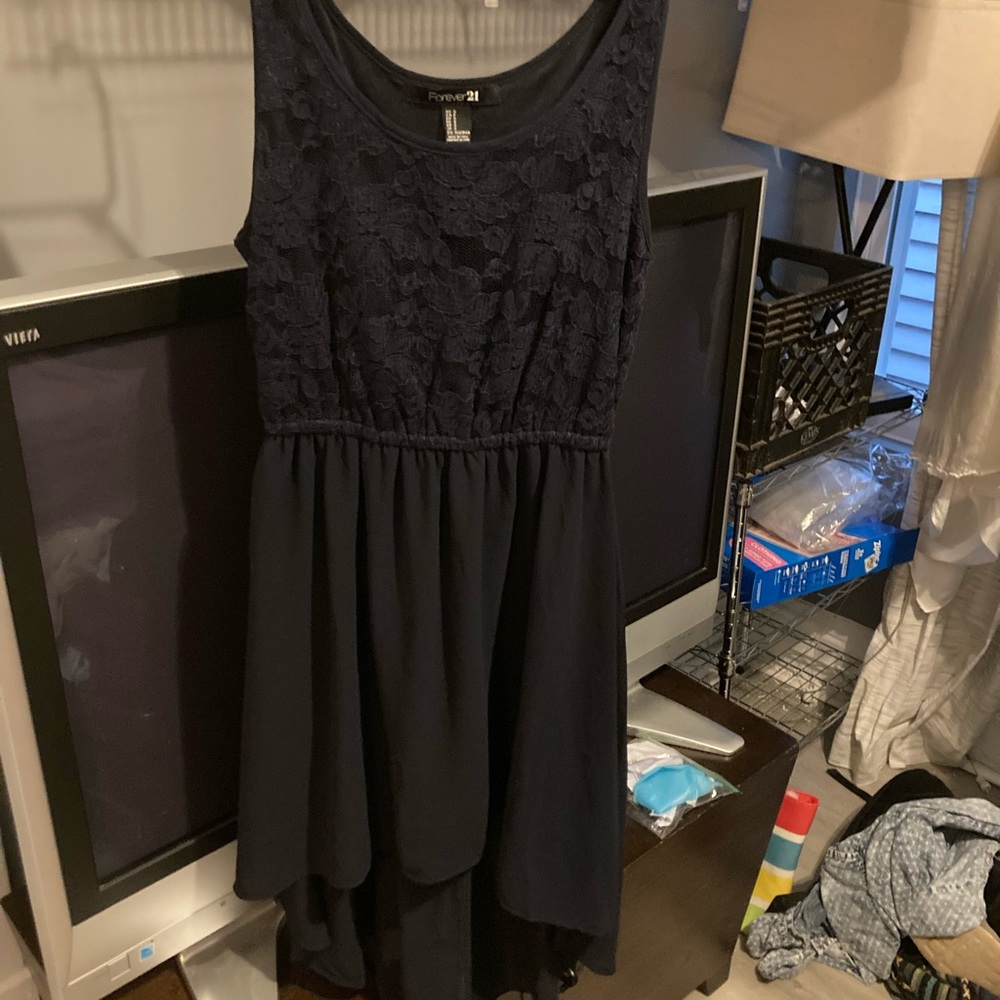 Navy high low dress